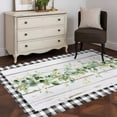 thumbnail image 4 of Green Eucalyptus Leaves Area Rug 4'x6', Vintage Art Farmhouse Wooden Washable Non-Slip Rugs, Low Pile Large Carpet for Living Room Bedroom Dining Room Kitchen Office Indoor Mat, 4 of 9
