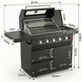 thumbnail image 3 of Nyddle 46 Inch Deluxe Gas Grill Island,75300 BTU 5-Burner Stainless Steel Outdoor Kitchen,Black, 3 of 15