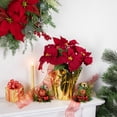 thumbnail image 2 of Northlight Artificial Christmas Poinsettia Arrangement in Wrapped Pot - 16" - Red and Gold, 2 of 5
