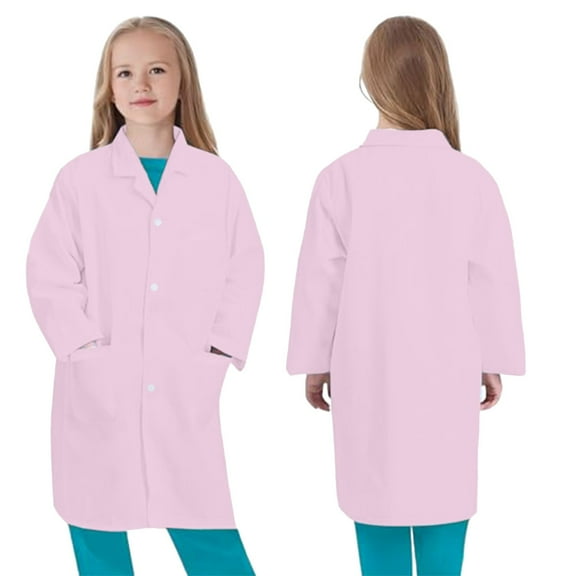 XQYLOS Kids Toddler Pretend Doctor Outfit Long Sleeve Lab Coat for School Role Play Halloween Science Experiments Dress Up Educational Play White Jacket with Pocket
