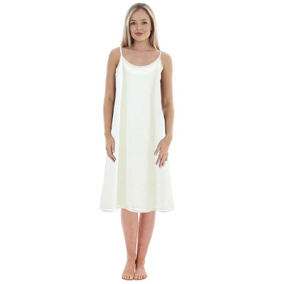 TSADFHJI Pajamas Women Set Cotton Pants Women's Solid Color Inside with A Base Large Size Petticoat Loose Nightdress (Medium Length) Xxl White