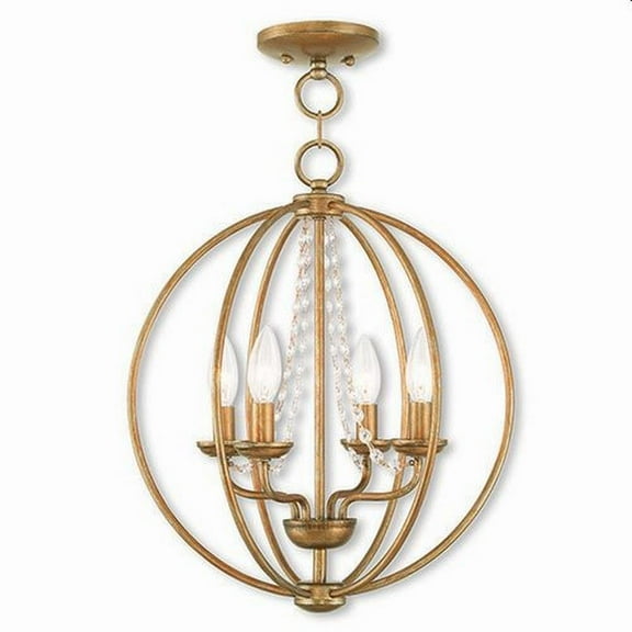 Transitional Four Light Chandelier-Antique Gold Leaf Finish Bailey Street Home 218-Bel-2255821