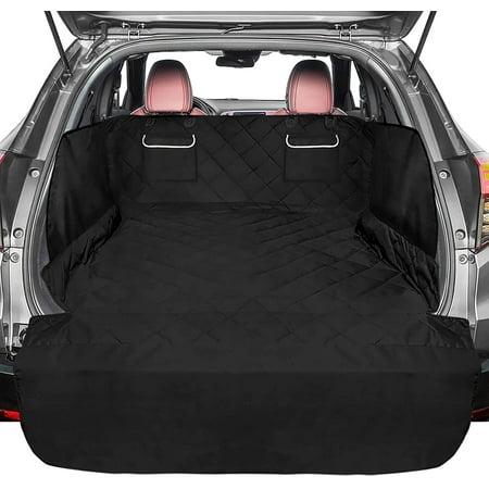 SUV Cargo Liner for Dogs - Waterproof Pet Cargo Liner with Side Flaps Comfort Dog Cargo Cover with Bumper Flap Scratchproof Non-Slip Large for Full-Size SUVs Vans 55 x 93 Inch Black