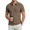 thumbnail image 2 of Vetsdori Men's Polo Shirt - Short Sleeve Collared Solid Color Ice Silk Breathable Loose Fit Casual Stylish Design for Casual Daily Wear or Outdoor Activities, 2 of 3