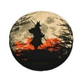 thumbnail image 2 of Waterproof Spare Wheel Cover, Anime Man Samurai Moon Pattern Adjustable Wheel Cover For Jeep Trailer RV SUV Car, 15 inch, 2 of 8