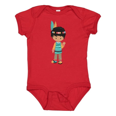 

Inktastic Native American Boy Cute Boy Black Hair Gift Baby Boy Bodysuit