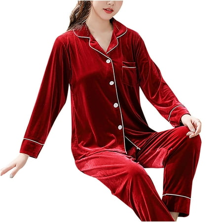 

VKEKIEO Family Pajamas Matching Sets Women s Autumn And Winter Long Sleeve Nightwear Leisure Wear