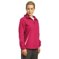 thumbnail image 4 of Sport-Tek Ladies Colorblock Hooded Raglan Jacket-3XL (Pink Raspberry/White), 4 of 5