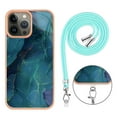 thumbnail image 6 of Mantto for iPhone 12 Pro Max Case, with Lanyard Adjustable Strap, Marble Pattern Soft TPU Bumper Hard PC Back Shockproof Protective Glossy Stylish Durable Phone Case for Women Girls,Green, 6 of 7