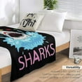 thumbnail image 5 of Just A Girl Who Love Sharks Blanket Funny Sharks Decor Throw Blanket Gifts for Girls Boys Super Warm Soft Plush Lightweight Fleece Flannel Blanket Couch Bedding Blanket for Kids Adult Women 40"x50", 5 of 6