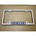 thumbnail image 6 of BestLicensePlateFrames U.S. Navy License Plate Frame, Anodized Aluminum Thin Top, Narrow Style with Navy Insert, Silver, Includes Free Caps, 6 of 6