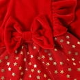 thumbnail image 5 of Mercatoo Autumn and Winter New Baby Children's Gold Velvet Spliced 𝐅𝐥eece Hot Stamped Star Dress 𝐇em Girls' Toddler Tulle Dress, 5 of 9
