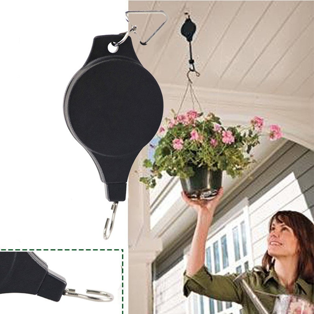 Retro Hanging Garden Basket Pull Down Hanger Retractable Pulley Baskets