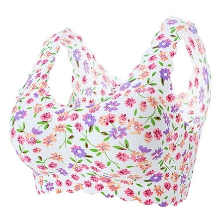 FhsagQ Bra Bras for Women Bras Plus Size Comfortable Seamless Full Coverage Bra for Women Wireless Bras with Soft Support Regular and Plus Size Womens Bras White M