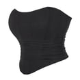 thumbnail image 4 of HOMBOM Womens Crop Tank Tops Shapewear Seamless Trendy Black Strapless Going Out Spring Bustier Corset Top for Women, 4 of 6