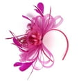 thumbnail image 4 of Women's Feather Hair Clip with Veil – Elegant Bridal Headpiece for Weddings, Parties & Evening Events Under 5$, Yubnlvae Hats for Women Fascinators Womens Flower Hat for , Hot Pink, One Size, 4 of 8