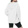 thumbnail image 5 of Mifsaly Quarter Zip Sweatshirt Women with Hood Oversized Long Sleeve Hoodie Drop Shoulder Pullover Tops with Pocket Workout Fashion Outerwear 2025 Fall Winter Clothing, 5 of 8