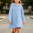 thumbnail image 5 of XYAIYT Long Sleeve Dresses for Girls Solid Color Long Sleeve Knee Length Dress Comfy Lightweight Kids Clothes, 5 of 6