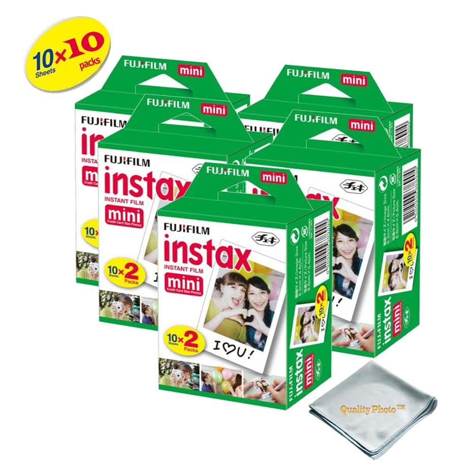 Væk nederdel Sammensætning Fujifilm Instax Mini Instant Film 10 Pack 100 Sheets for Fujifilm Mini 8 9  11 12 Cameras (White) - Walmart.com