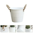 Hongchegh flower pot Hemp Rope Handle Iron Buckets Planter Planting