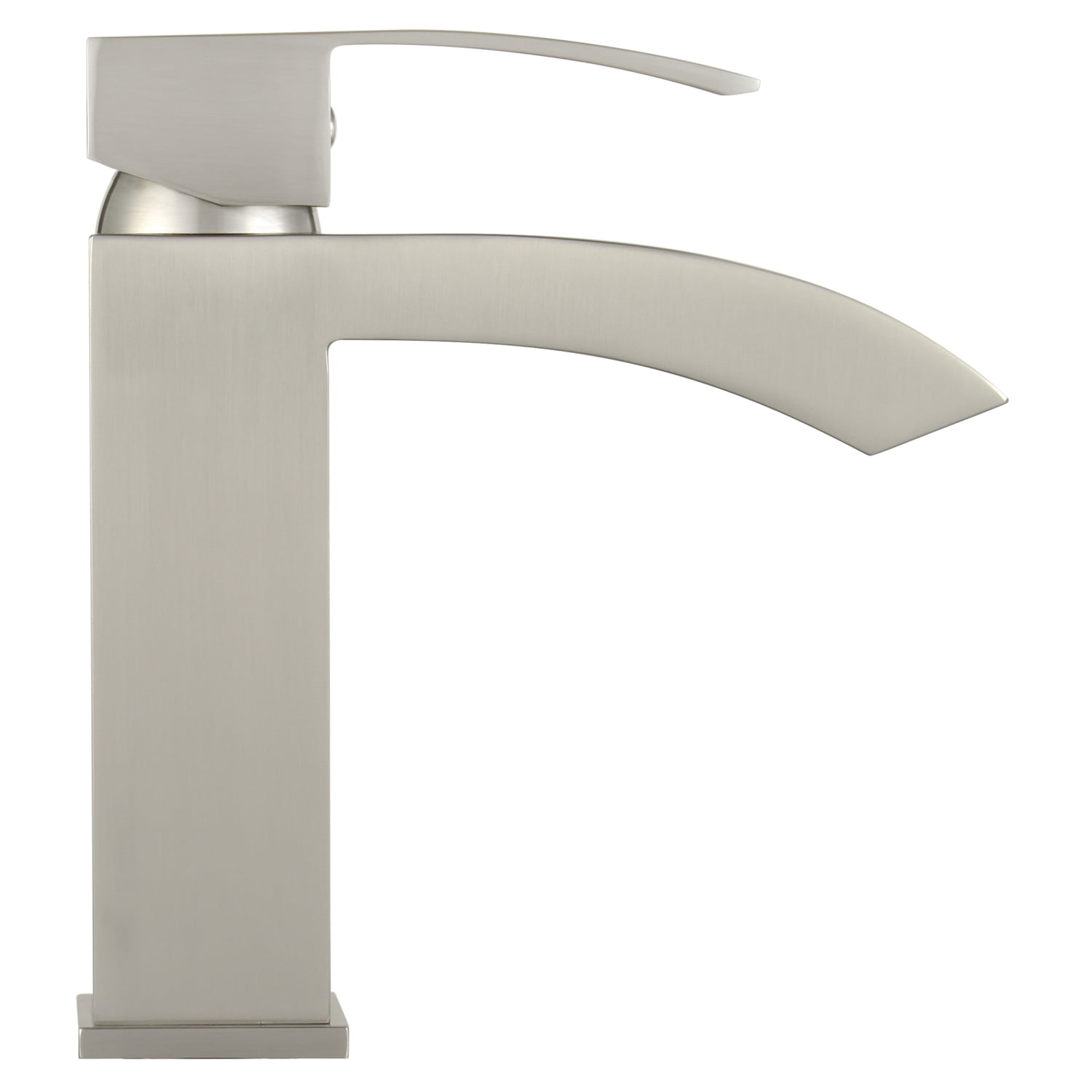 Marella 6" Single Hole Single Handle Modern Bathroom Sink Faucet, Brushed Nickel