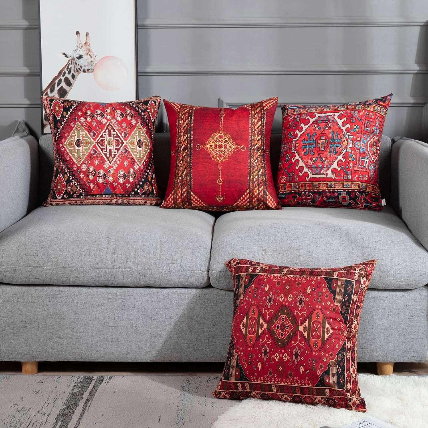 Throw Pillow Covers Home Decor Set of 4 Pillow Cases Decorative 18