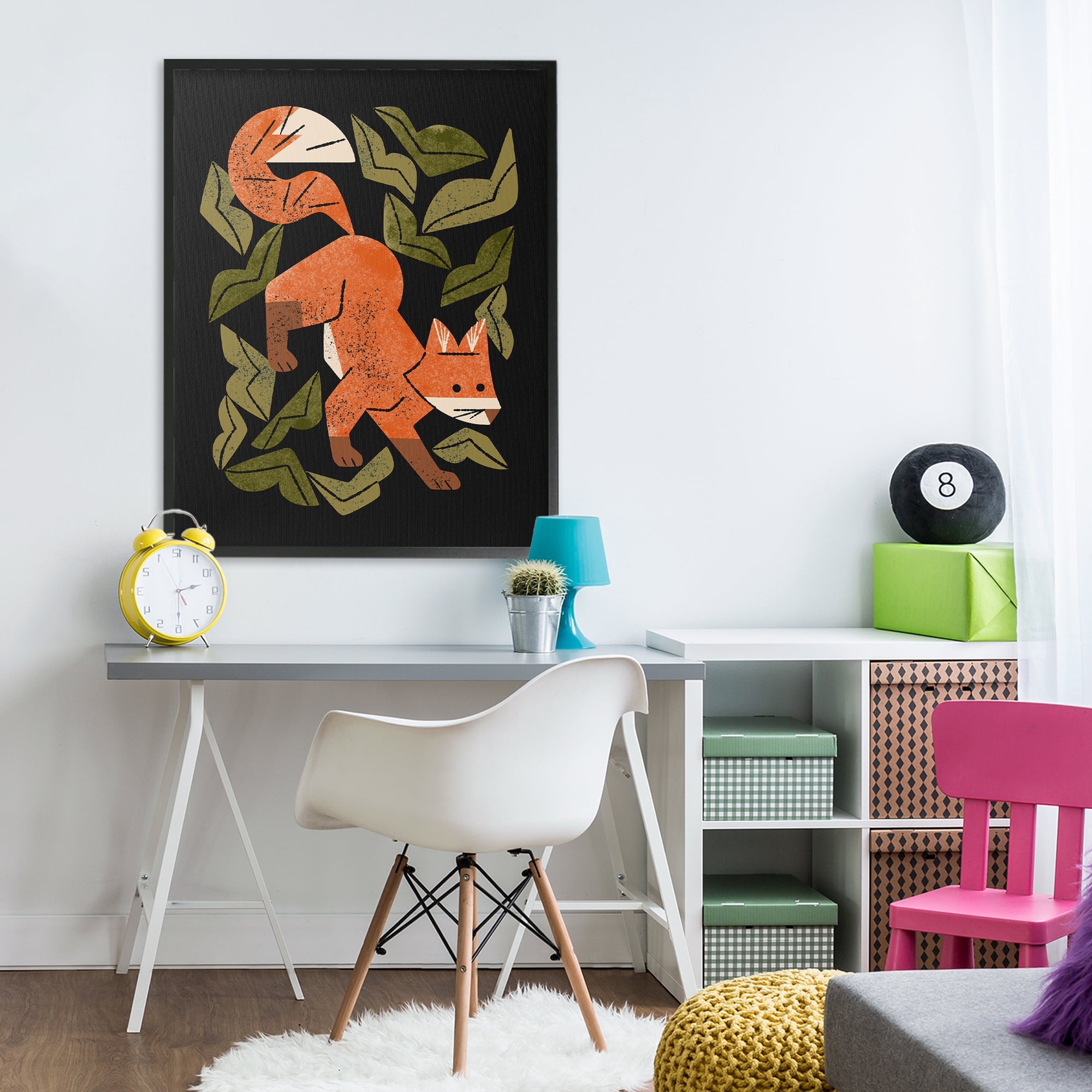 Stupell Industries Fox In The Brush Black Framed Giclee Art, design by Renea L. Thull