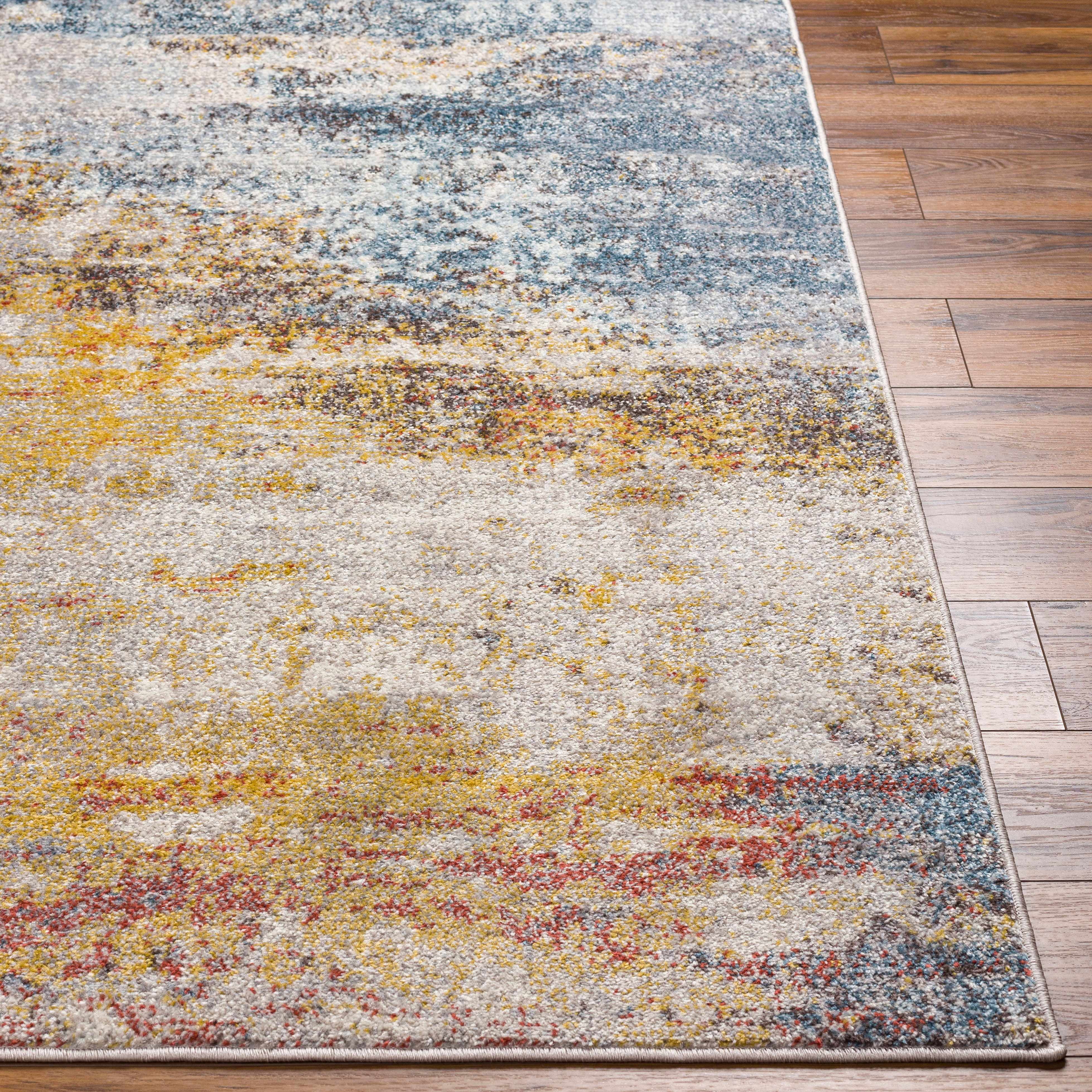 BoutiqueRugs Alexandra Contemporary Area Rug - Navy, Ice Blue, Gray - 7'10" Round