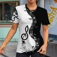 thumbnail image 5 of Casual Tops For Women Vintage Musical Note Print Gif Shirt Black L, 5 of 7