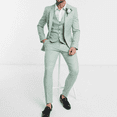 thumbnail image 3 of Trajes de hombre con solapa con muesca verde menta, esmoquin de boda, blazer elegante a medida, diseño de moda 2024, chaqueta de 3 piezas, pantalones y chaleco, disfraz, 3 of 4