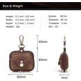 thumbnail image 2 of Funda para auriculares de piel auténtica color café, compatible con AirPods Pro, funda de viaje de piel suave y duradera con llavero, 2 of 5