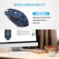 thumbnail image 4 of CHOK Souris de Jeu Sans Fil 2.4G Optique Rechargeable Silencieuse LED Colorée Portable avec Récepteur USB Noir, 4 of 6