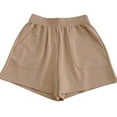 thumbnail image 1 of Womens Solid Color High Waisted Loose Slimming Wide Leg Pants Solid Color Casual Shorts, 1 of 5