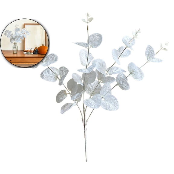 Artificial Eucalyptus Garland Decoration – Faux Eucalyptus Branches, 13.4in Plastic Silk Fake Plant for Floral Arrangements and Bouquets