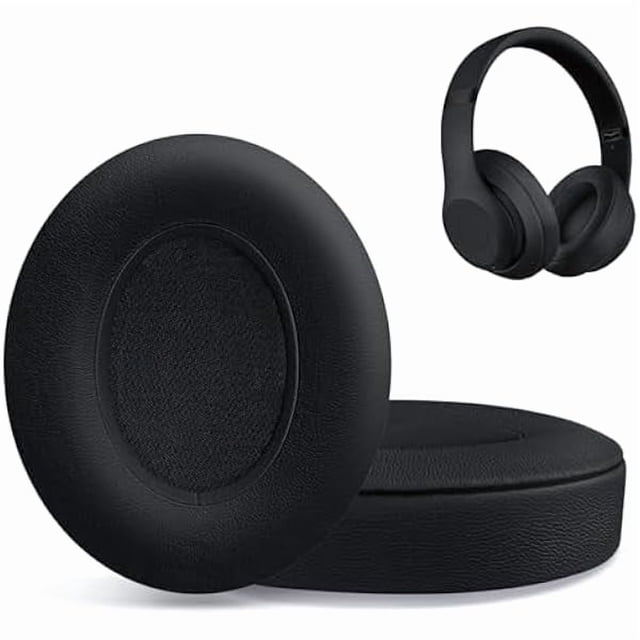Chenchen Replacement Ear Pads for Beats Studio 2 & Studio 3 Wired & Wireless Headphones, Ear Cushions, Headset Earpads, Ear Cups Cover with Soft Protein Leather-Black