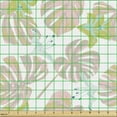 thumbnail image 2 of Tropical Fabric by the Yard, Composition of Island Leaves in Pastel Tones, Decorative Upholstery Fabric for Sofas and Home Accents, White Pale Salmon Khaki by Ambesonne, 2 of 5