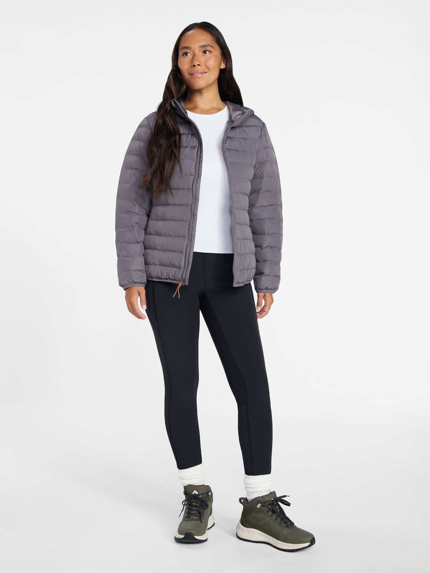Ozark Trail Women's and Women's Plus Size Core Puffer Jacket with Hood, Sizes XS-3X