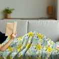thumbnail image 3 of Yellow and Blue Soft Flannel Fleece Throw Blanket, Daisies and Shamrock Flowers with Hand Drawn Style Hearts and Ladybugs, Cozy Plush for Indoor and Outdoor Use, 70" x 90", Multicolor, by Ambesonne, 3 of 5