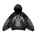 thumbnail image 3 of FASHOFT Men's Y2k Gothic Graphic Hoodie Sweatshirt Drop Shoulder Streetwear Pullover Tops Black XXXL, 3 of 3
