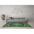 thumbnail image 3 of Ahgly Company Indoor Rectangle Medallion Turquoise Blue French Area Rugs, 4' x 6', 3 of 4