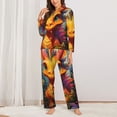 thumbnail image 2 of Sikiie Colorful Flower Chameleon Women's Long-Sleeve Shirt and Full-Length Bottom Pajama Set (s-xxl)-X-Large, 2 of 7