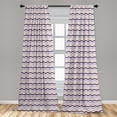 thumbnail image 5 of Ambesonne Purple Curtains, Zig Zag Waves Shapes, Pair of 28"x95", Pale Pink Purple, 5 of 5