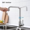thumbnail image 3 of 360 Swivel Kitchen Faucet Brushed Stainless Steel Single Handle High Spout Kitchen Mixer Single Handle, 3 of 5