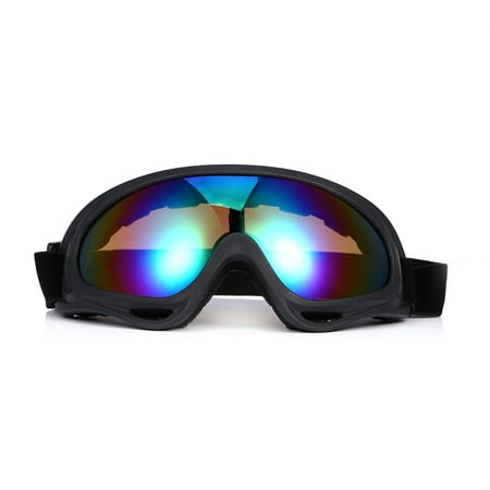 Fugacal Anti fog Dust Wind UV Ski Goggles Ski Sunglasses Glasses Outdoor Sports Tool(Colorful Glass), Ski Sunglasses, Anti-fog