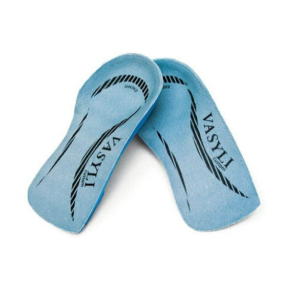 Vasyli Custom 3/4th Length Insoles, Blue Medium