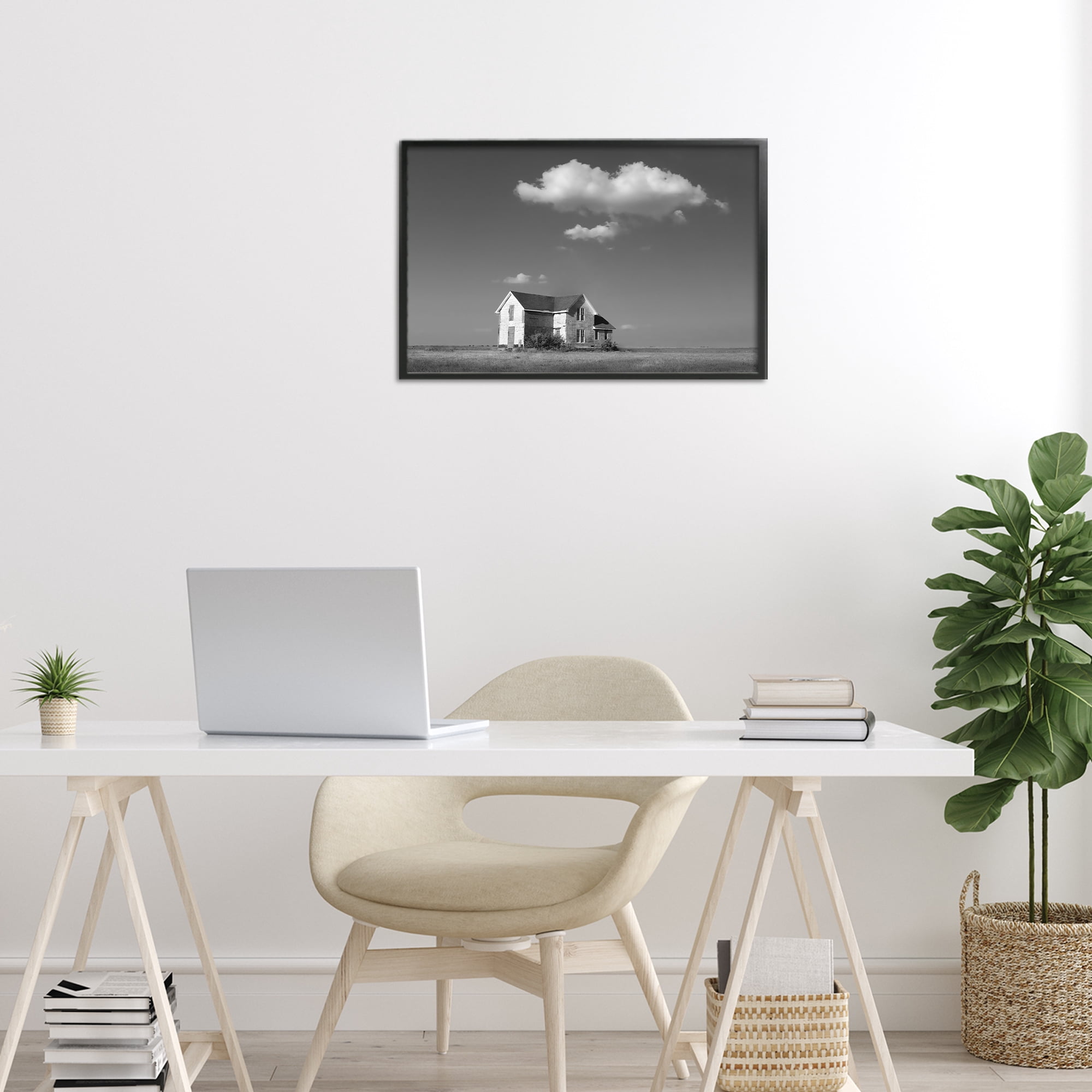 Stupell Industries Solitary Erstwhile Cottage Black Framed Giclee Art, design by Steve Toole