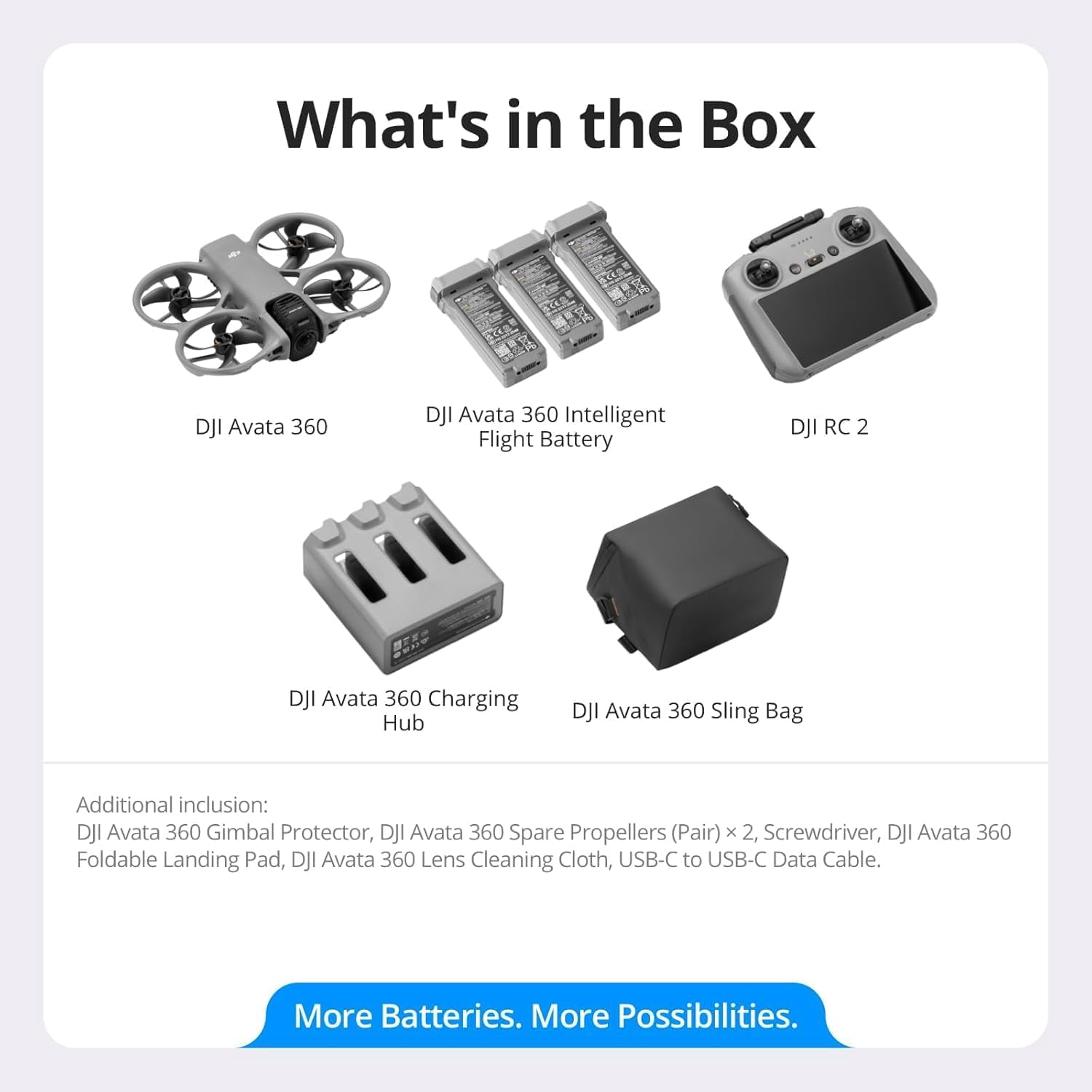 DJI Avata 360 Fly More Combo (RC 2), 360° Includes RC 2 for Precise Control and Three Batteries, 1 year NYC Care Plan and more