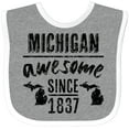 thumbnail image 3 of Inktastic Michigan Awesome Since 1837 Boys or Girls Baby Bib, 3 of 4