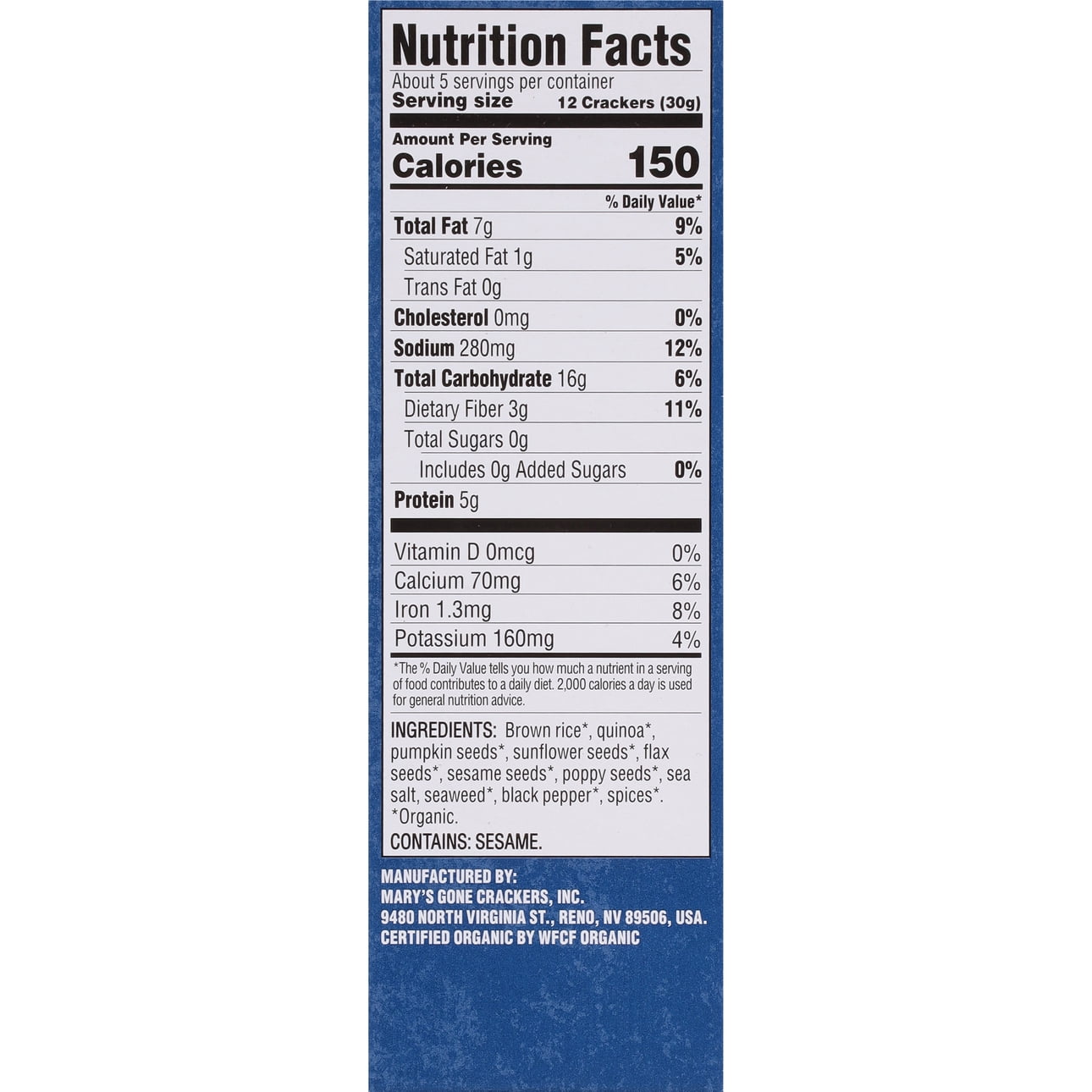 (3 pack) Mary’s Gone Crackers Super Seed Organic, Gluten Free Classic Crackers, 5.5 oz