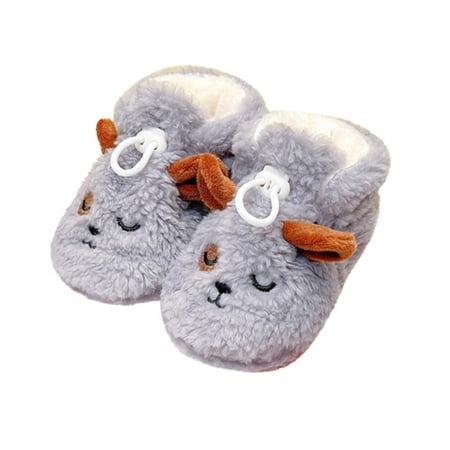 

Toddler Shoes Winter Children Baby For Boys And Girls Flat Plush Warm And Comfortable Elastic Band Cute Cartoon Dog Pattern
